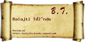 Balajti Tünde névjegykártya