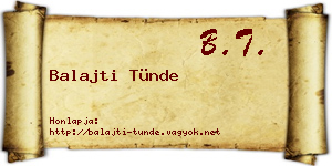 Balajti Tünde névjegykártya